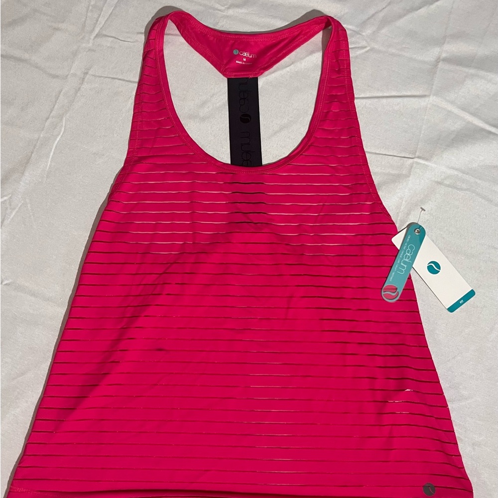 Bold Pink Striped Muscle Tee
